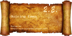 Quiring Emma névjegykártya